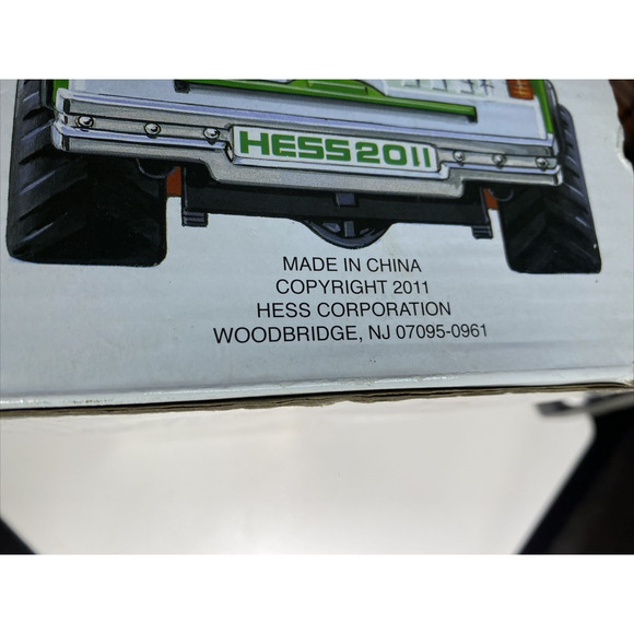 Hess 2011 White and Green Toy Truck & Pull Back Race Car Lights Sounds Ramp - Picture 4 of 14